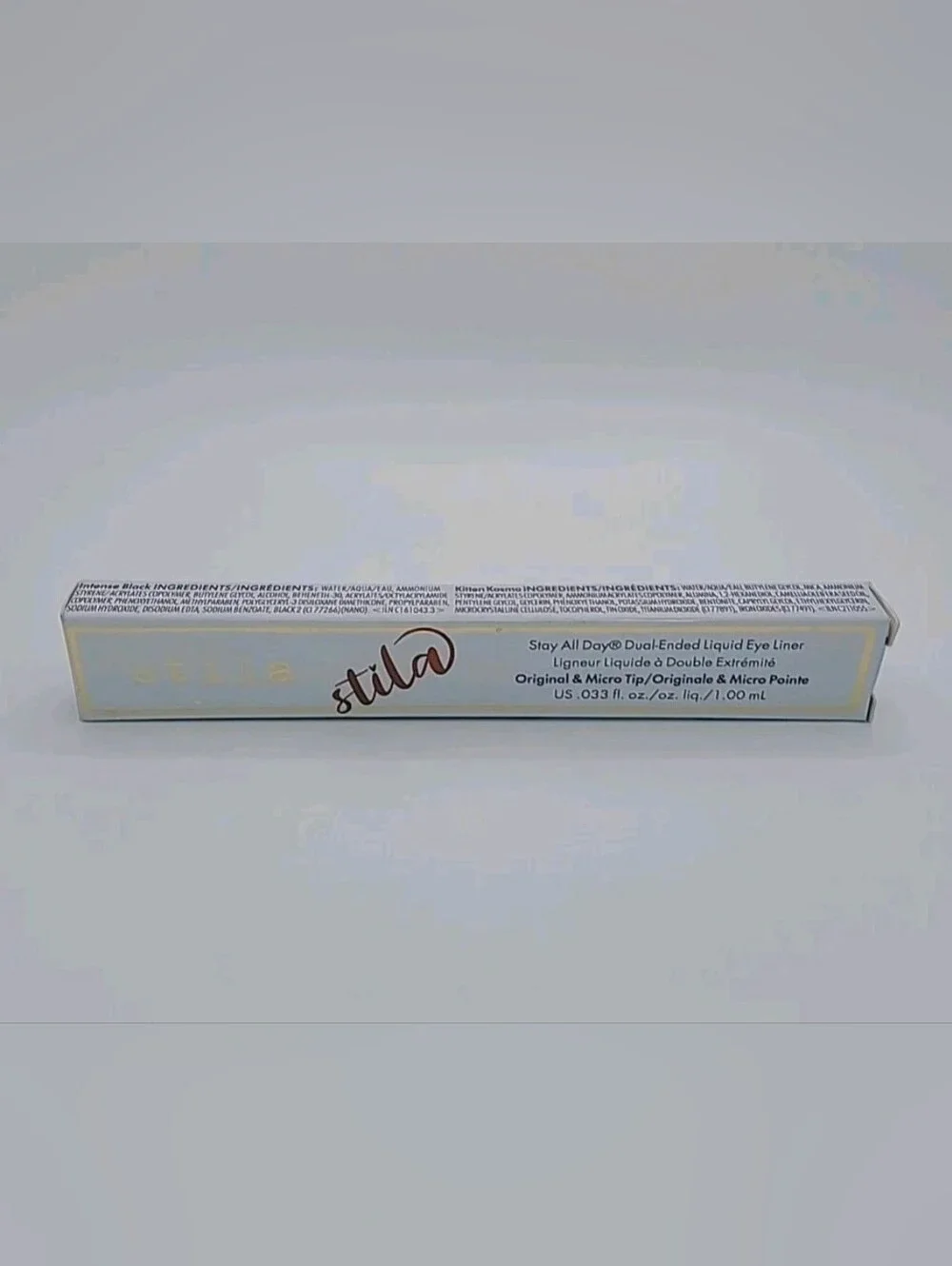 NIB STILA Stay All Day Dual Ended Liquid Eyeliner - Intense Black/Kitten Kosmo
